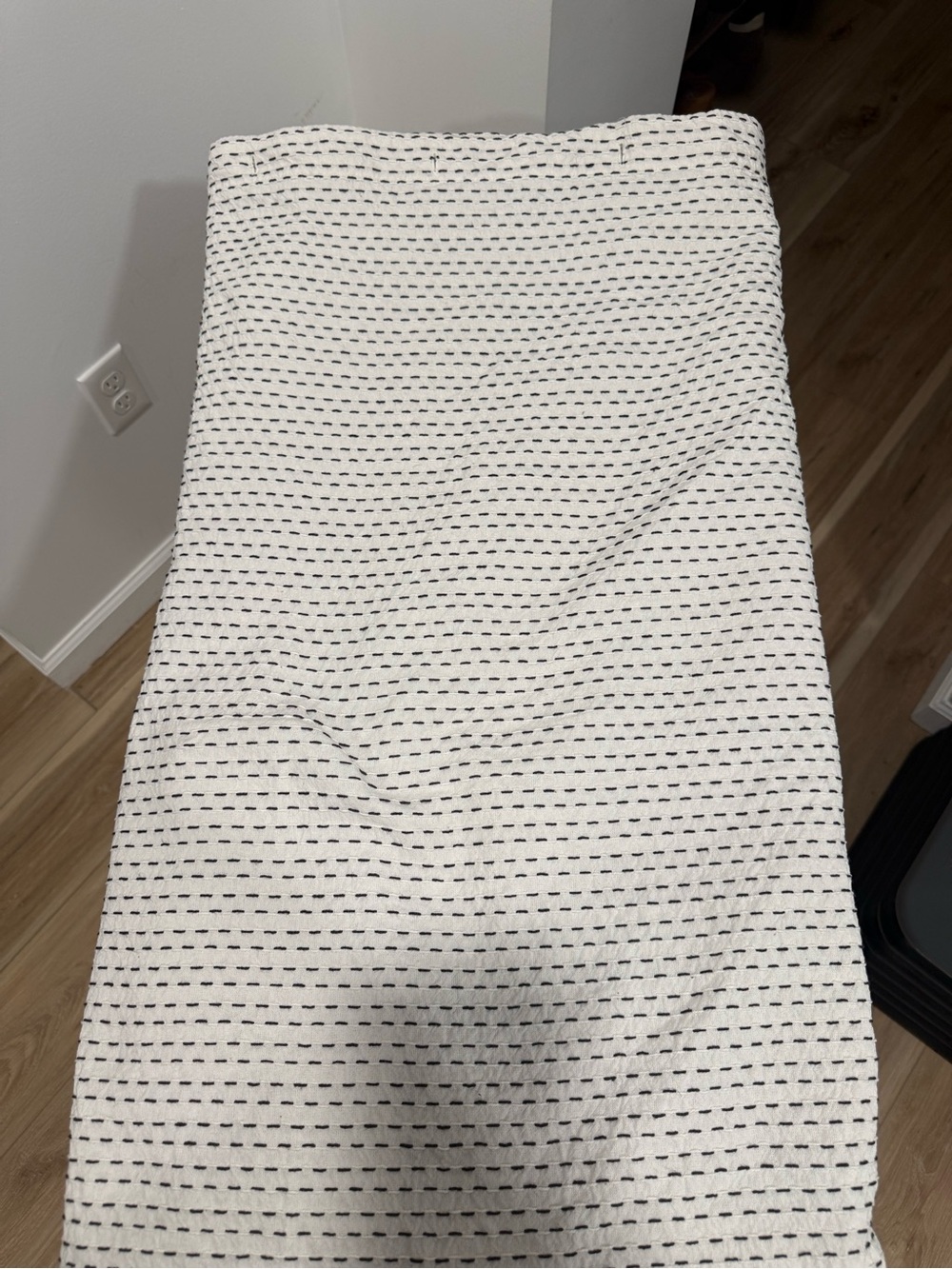 Threshold Shower Curtain with Black Stitch Stripe